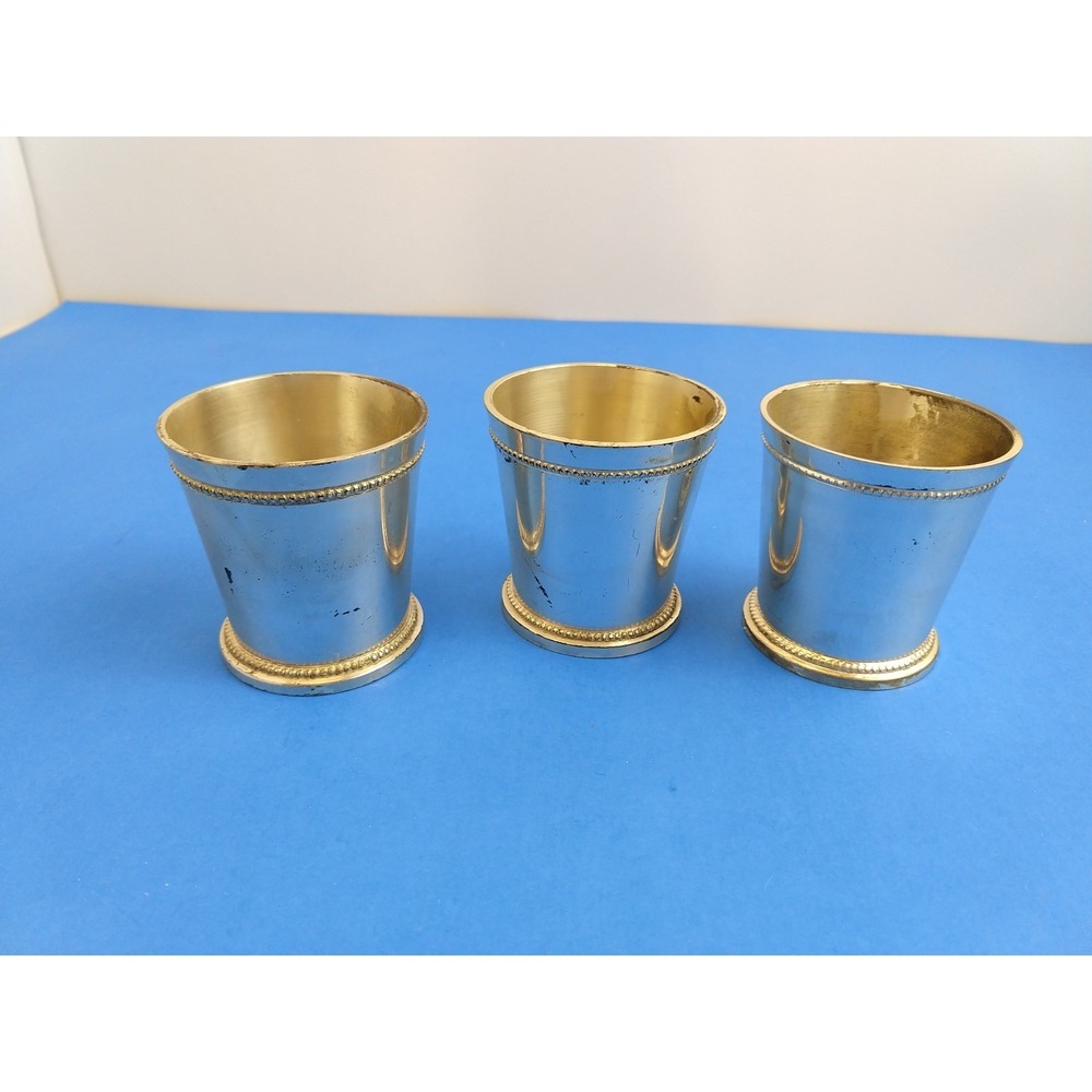 Two's Company Silver Metal Plant Flower Pot Vase 2 3/4" Set of 3
